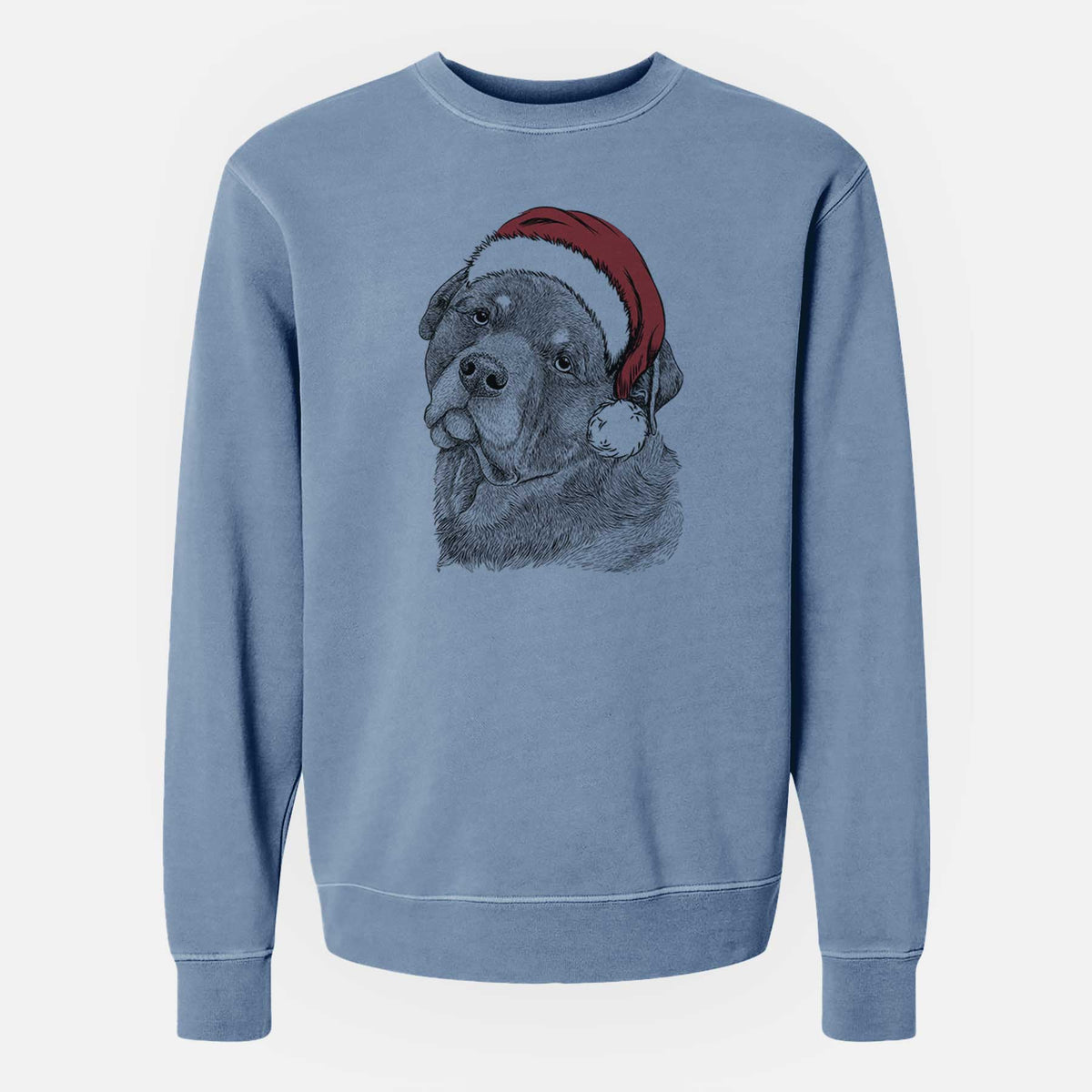 Santa Bender the Rottweiler - Unisex Pigment Dyed Crew Sweatshirt