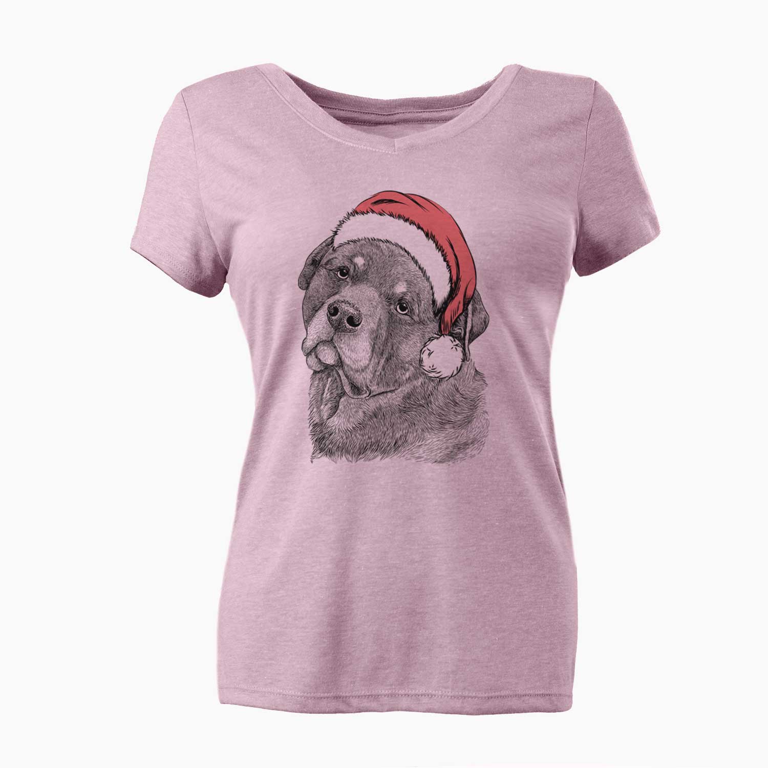 Santa Bender the Rottweiler - Women's V-neck Shirt