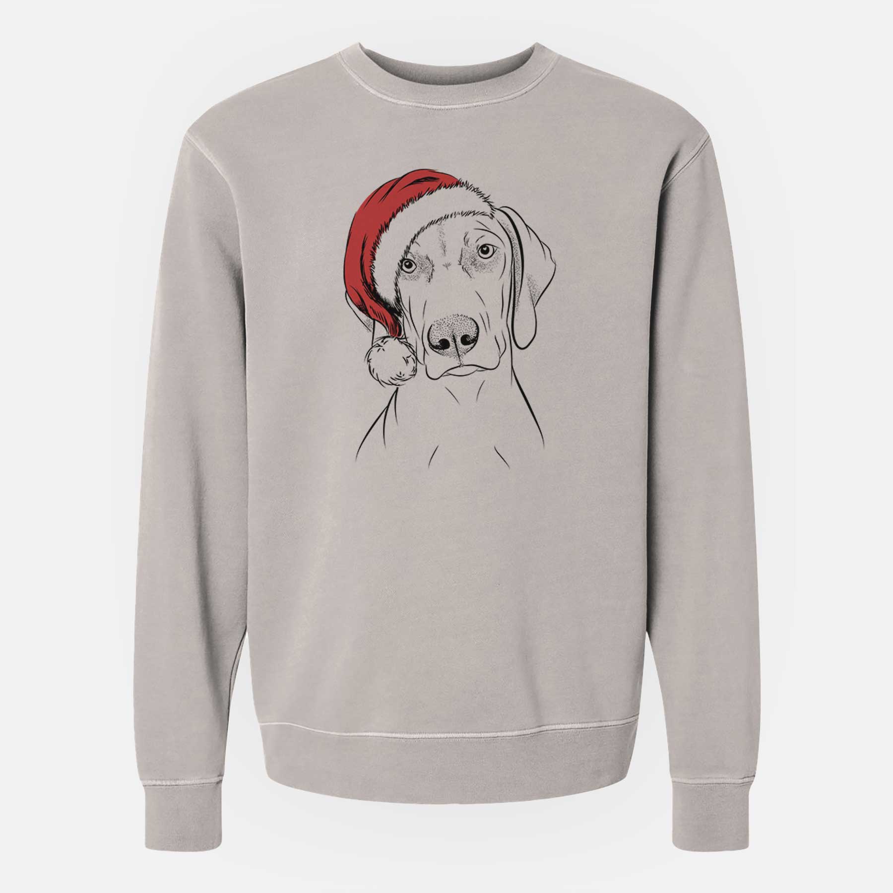 Santa Benelli the Vizsla - Unisex Pigment Dyed Crew Sweatshirt