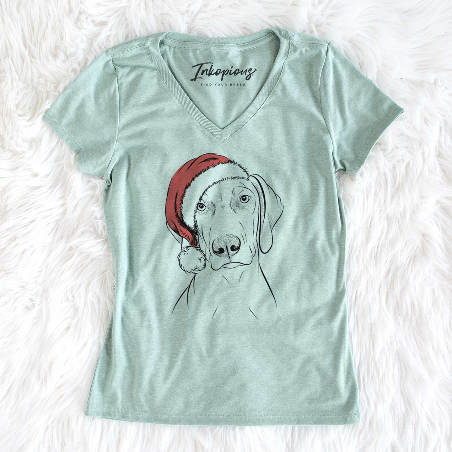 Santa Benelli the Vizsla - Women's V-neck Shirt