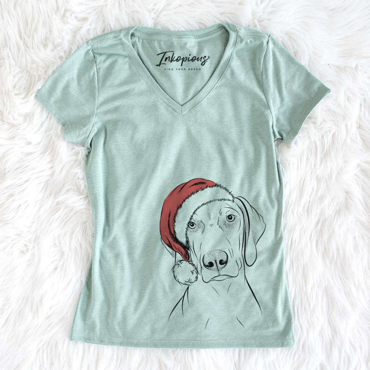 Santa Benelli the Vizsla - Women&#39;s V-neck Shirt