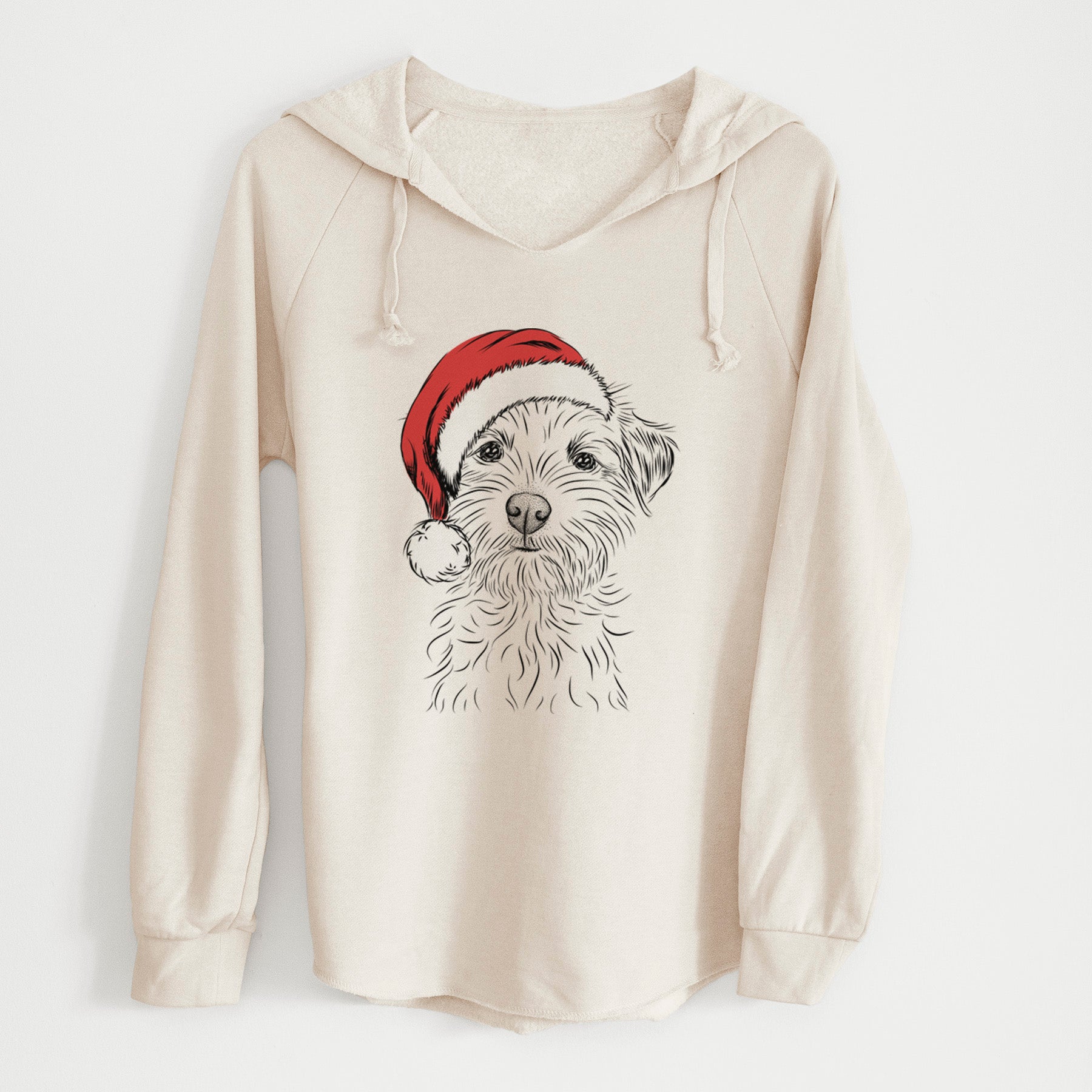 Santa Benjamin the Border Terrier - Cali Wave Hooded Sweatshirt