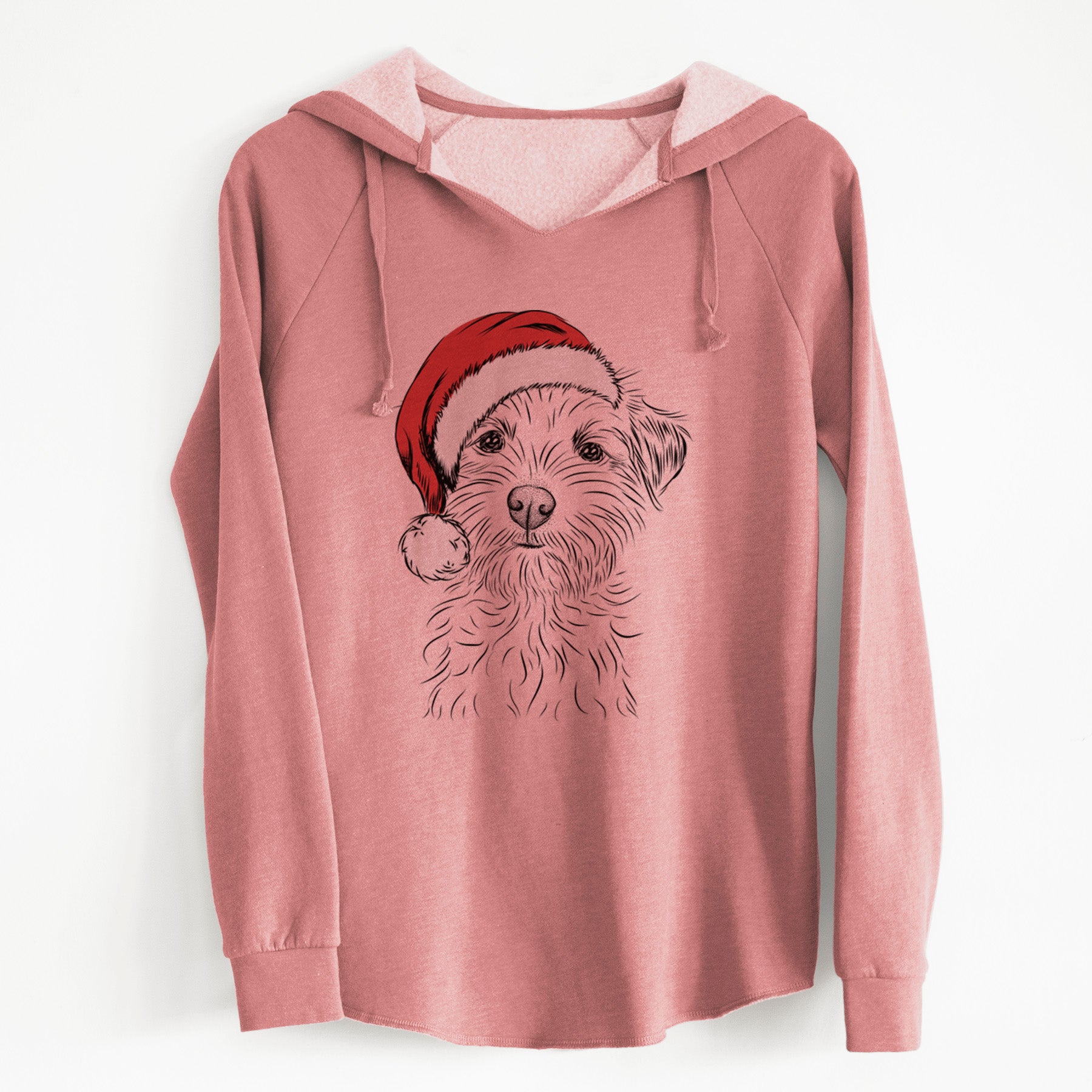 Santa Benjamin the Border Terrier - Cali Wave Hooded Sweatshirt