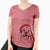 Santa Bennett the Golden Retriever - Women's V-neck Shirt