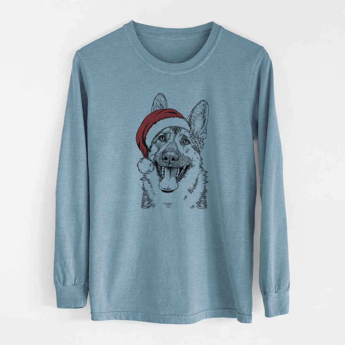Santa Benson the German Shepherd - Heavyweight 100% Cotton Long Sleeve