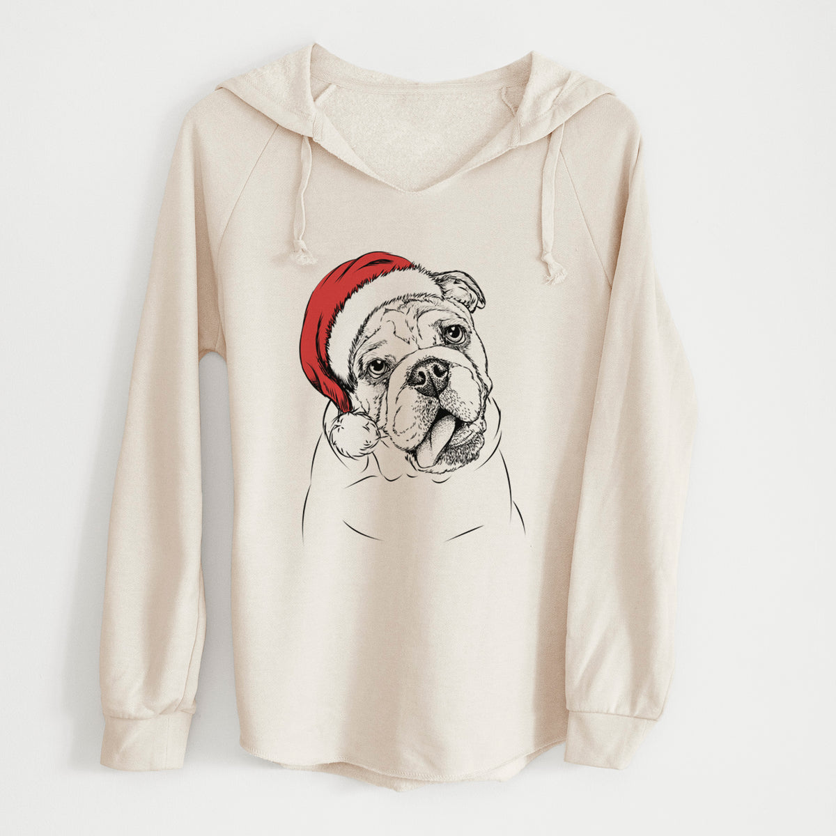 Santa Benson the English Bulldog - Cali Wave Hooded Sweatshirt