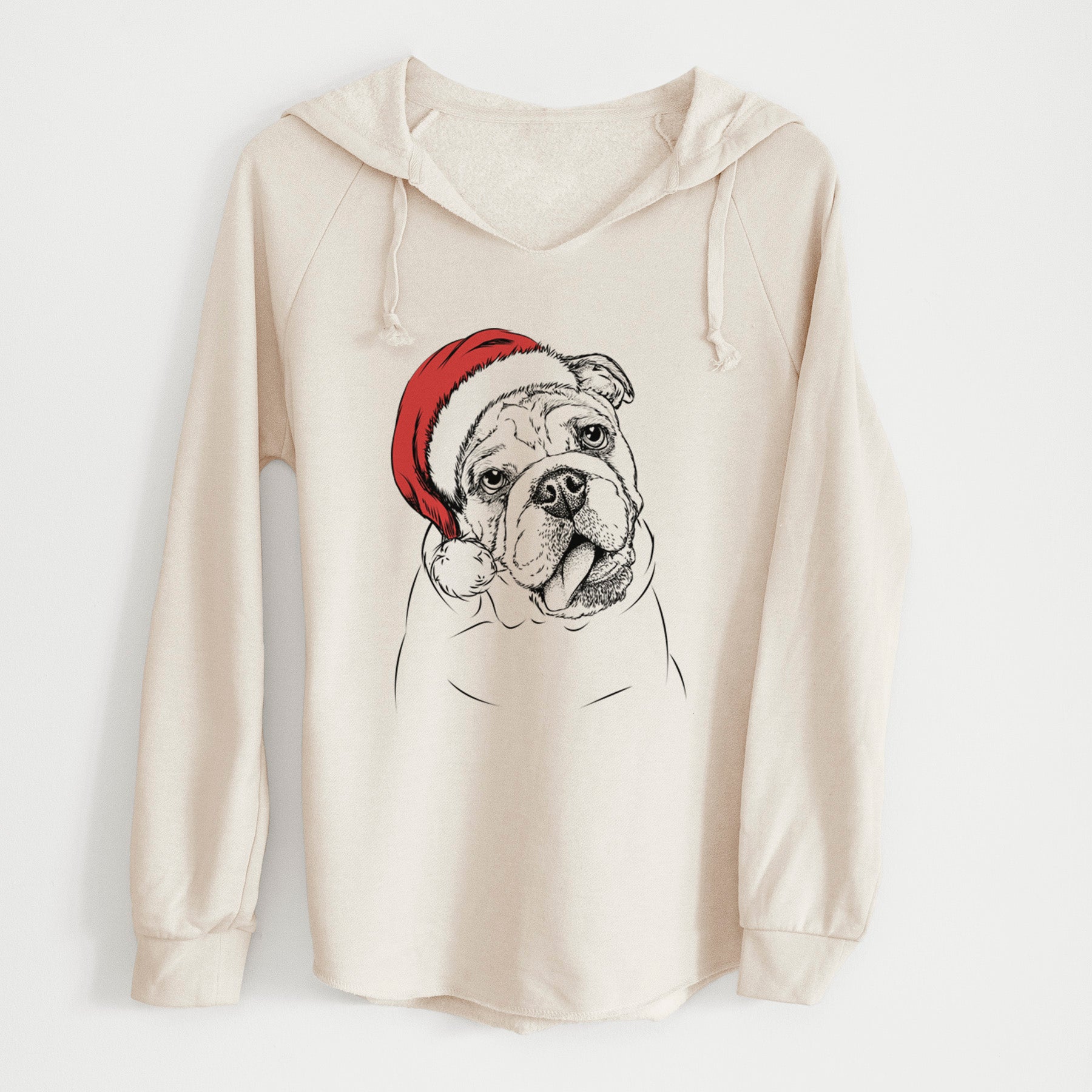 Santa Benson the English Bulldog - Cali Wave Hooded Sweatshirt