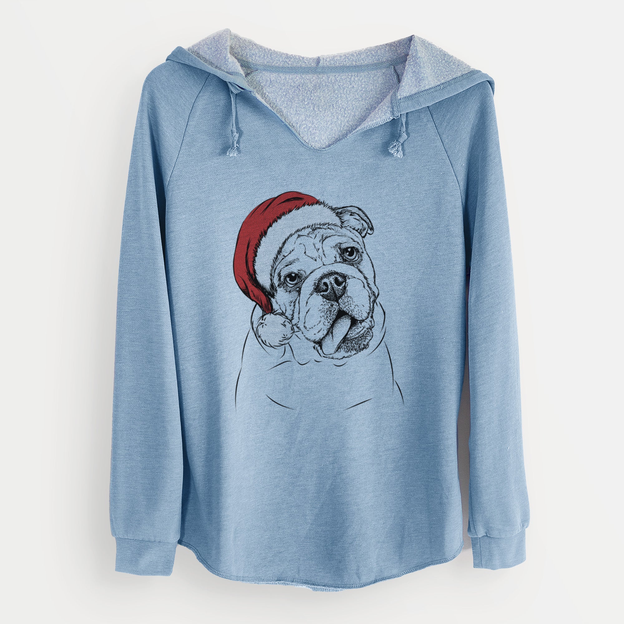 Santa Benson the English Bulldog - Cali Wave Hooded Sweatshirt