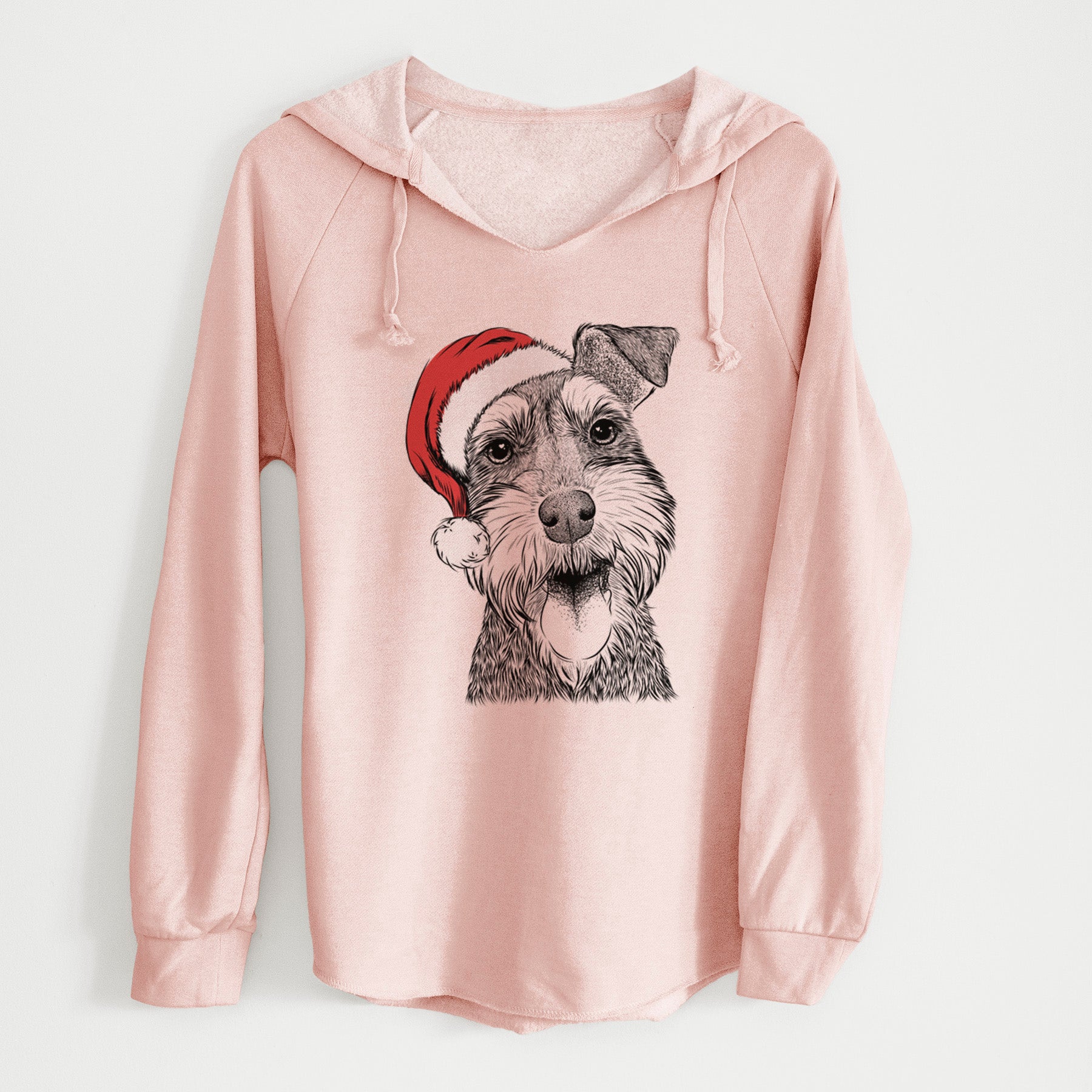 Santa Bernadette the Mini Schnauzer - Cali Wave Hooded Sweatshirt