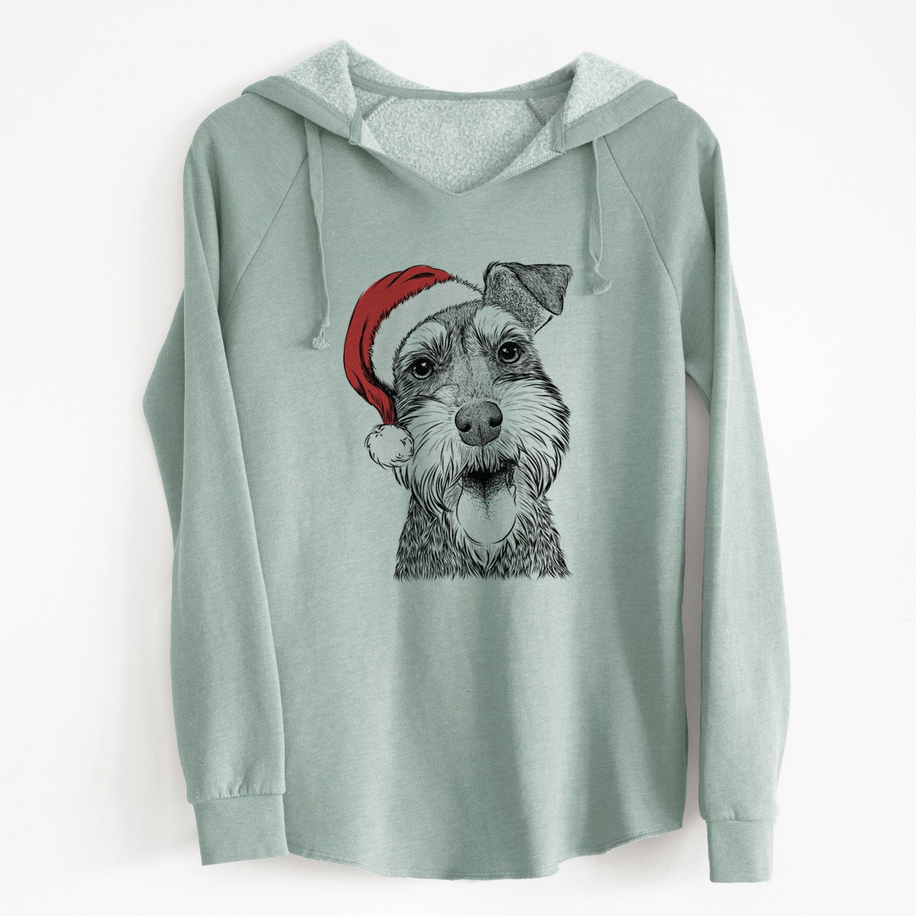 Santa Bernadette the Mini Schnauzer - Cali Wave Hooded Sweatshirt