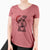 Santa Bernadette the Mini Schnauzer - Women's V-neck Shirt