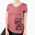 Santa Bernadette the Mini Schnauzer - Women's V-neck Shirt