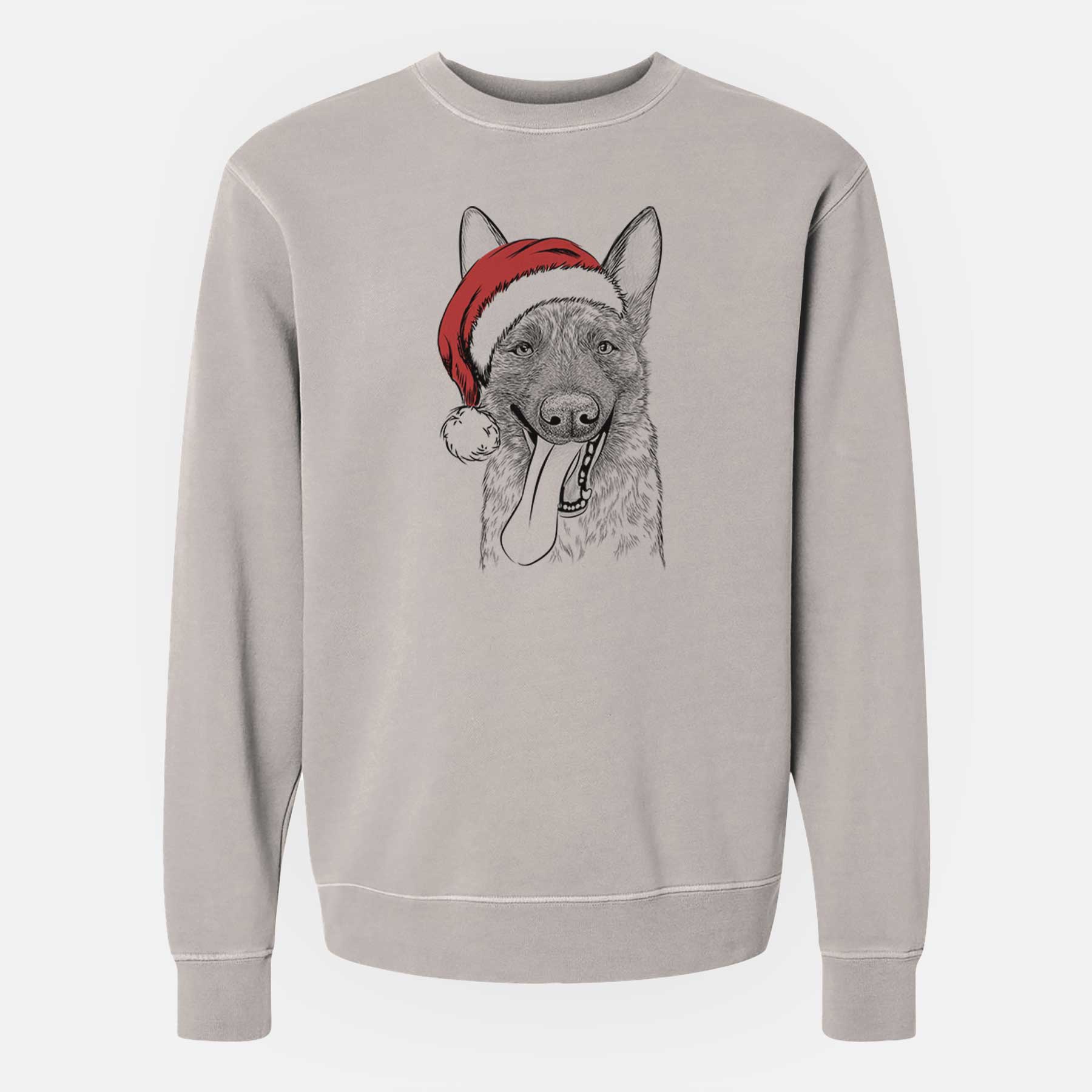 Santa Bessa the Dutch Shepherd - Unisex Pigment Dyed Crew Sweatshirt