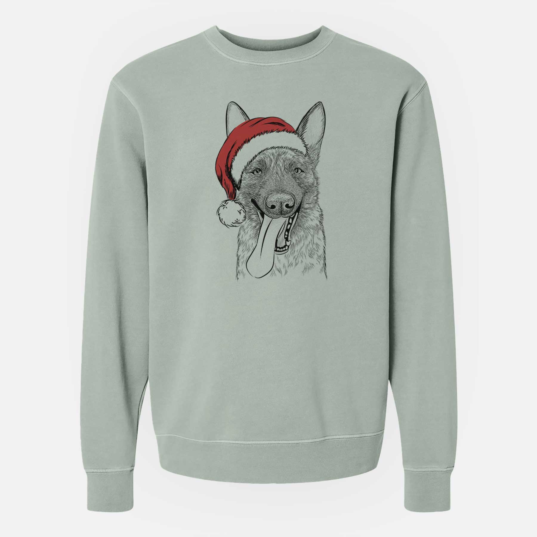 Santa Bessa the Dutch Shepherd - Unisex Pigment Dyed Crew Sweatshirt