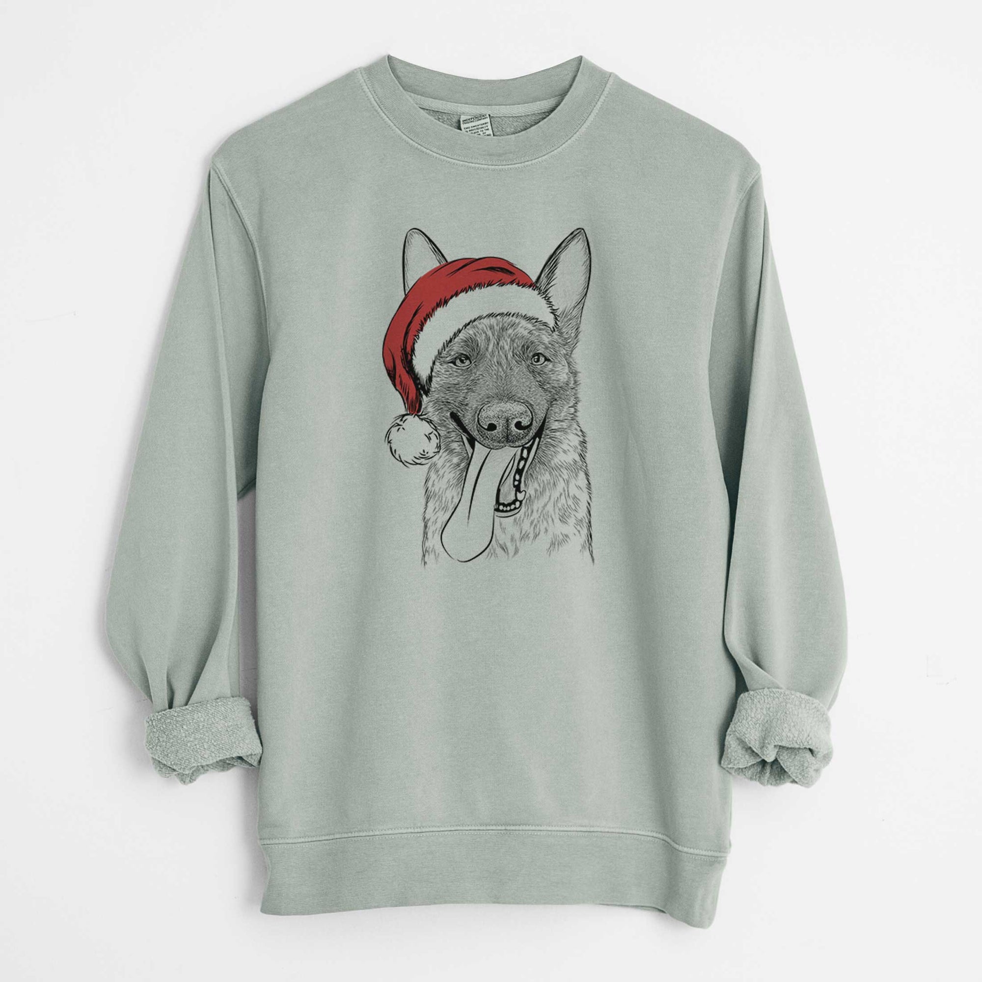 Santa Bessa the Dutch Shepherd - Unisex Pigment Dyed Crew Sweatshirt