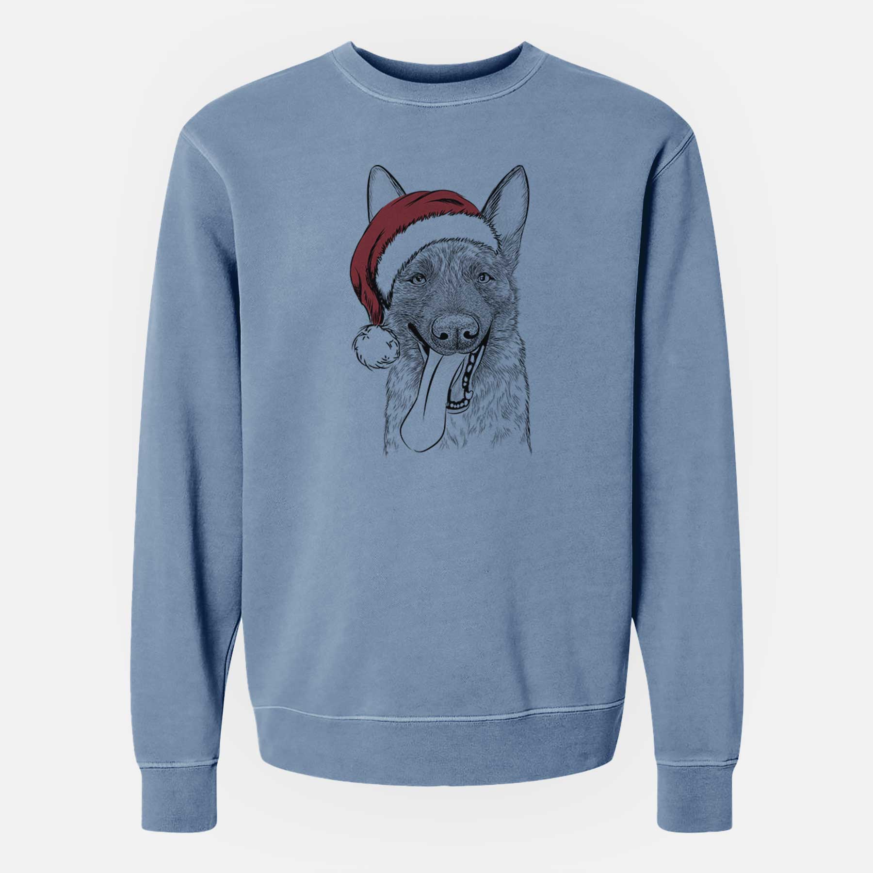 Santa Bessa the Dutch Shepherd - Unisex Pigment Dyed Crew Sweatshirt