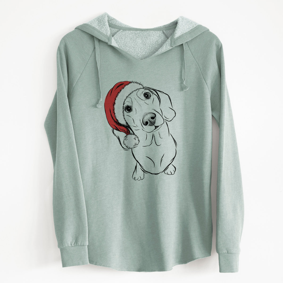 Santa Bill the Dachshund - Cali Wave Hooded Sweatshirt