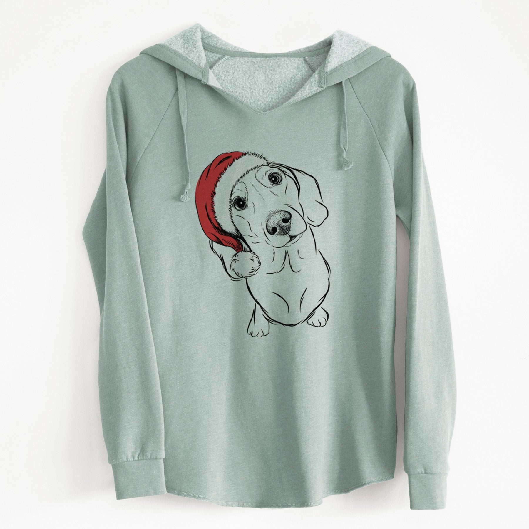 Santa Bill the Dachshund - Cali Wave Hooded Sweatshirt