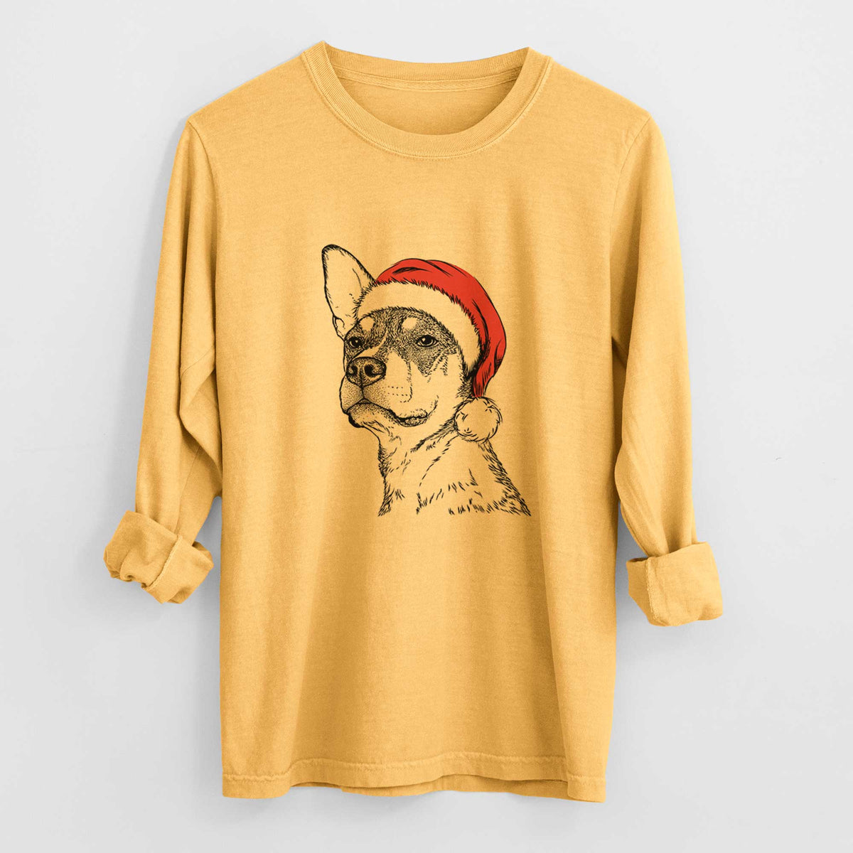 Santa Bill the Heeler Mix - Heavyweight 100% Cotton Long Sleeve