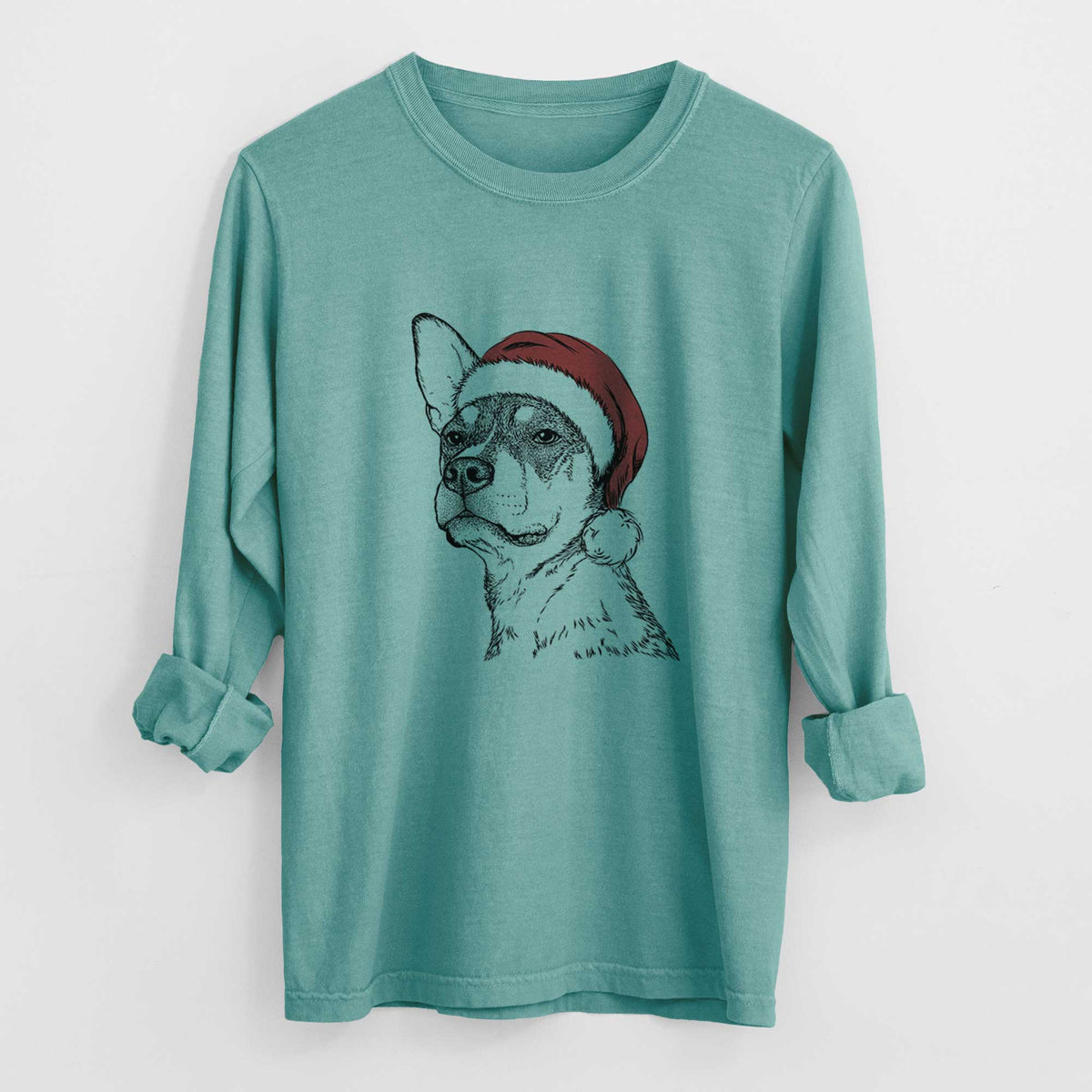 Santa Bill the Heeler Mix - Heavyweight 100% Cotton Long Sleeve