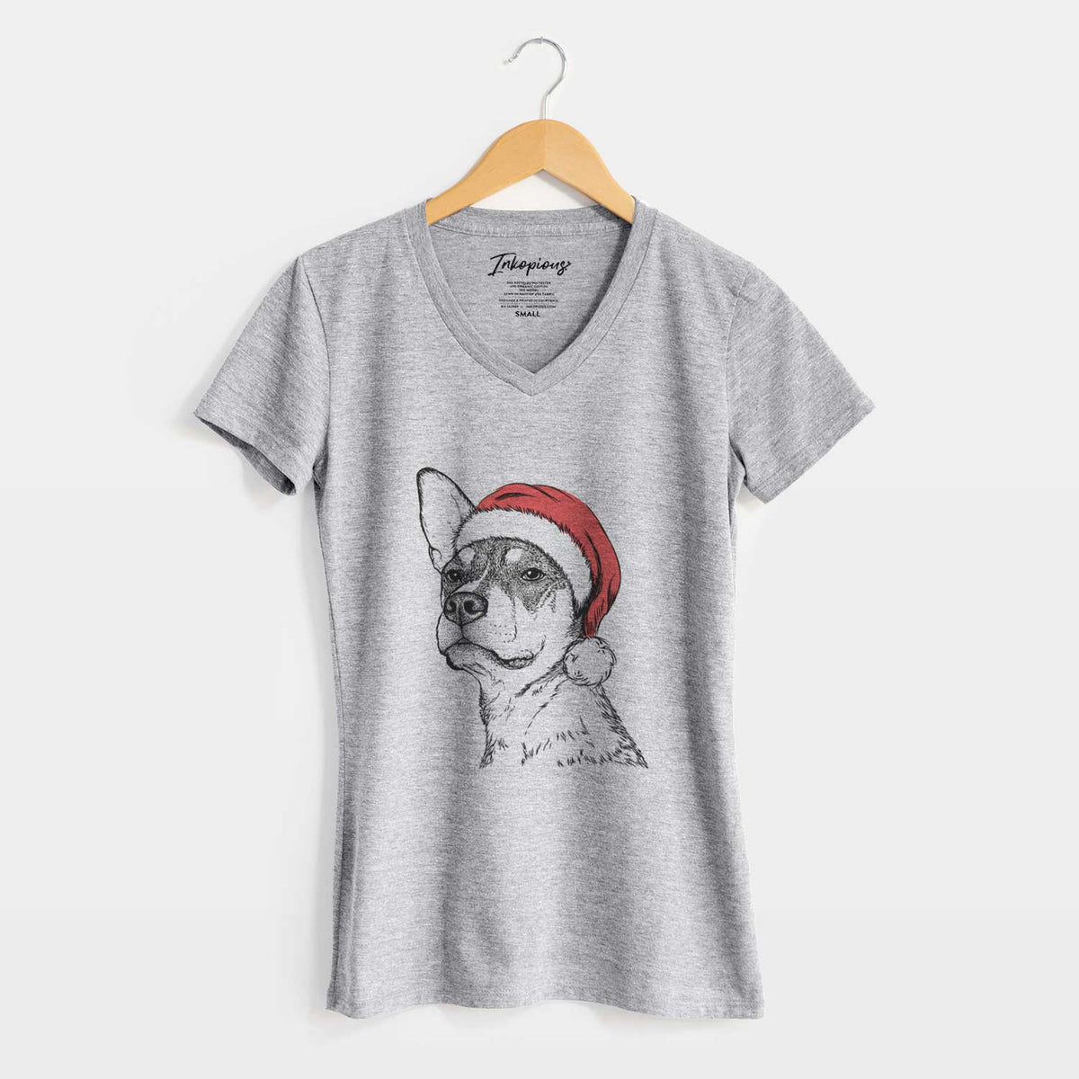 Santa Bill the Heeler Mix - Women's V-neck Shirt
