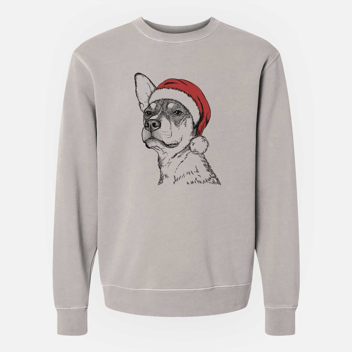 Santa Bill the Heeler Mix - Unisex Pigment Dyed Crew Sweatshirt