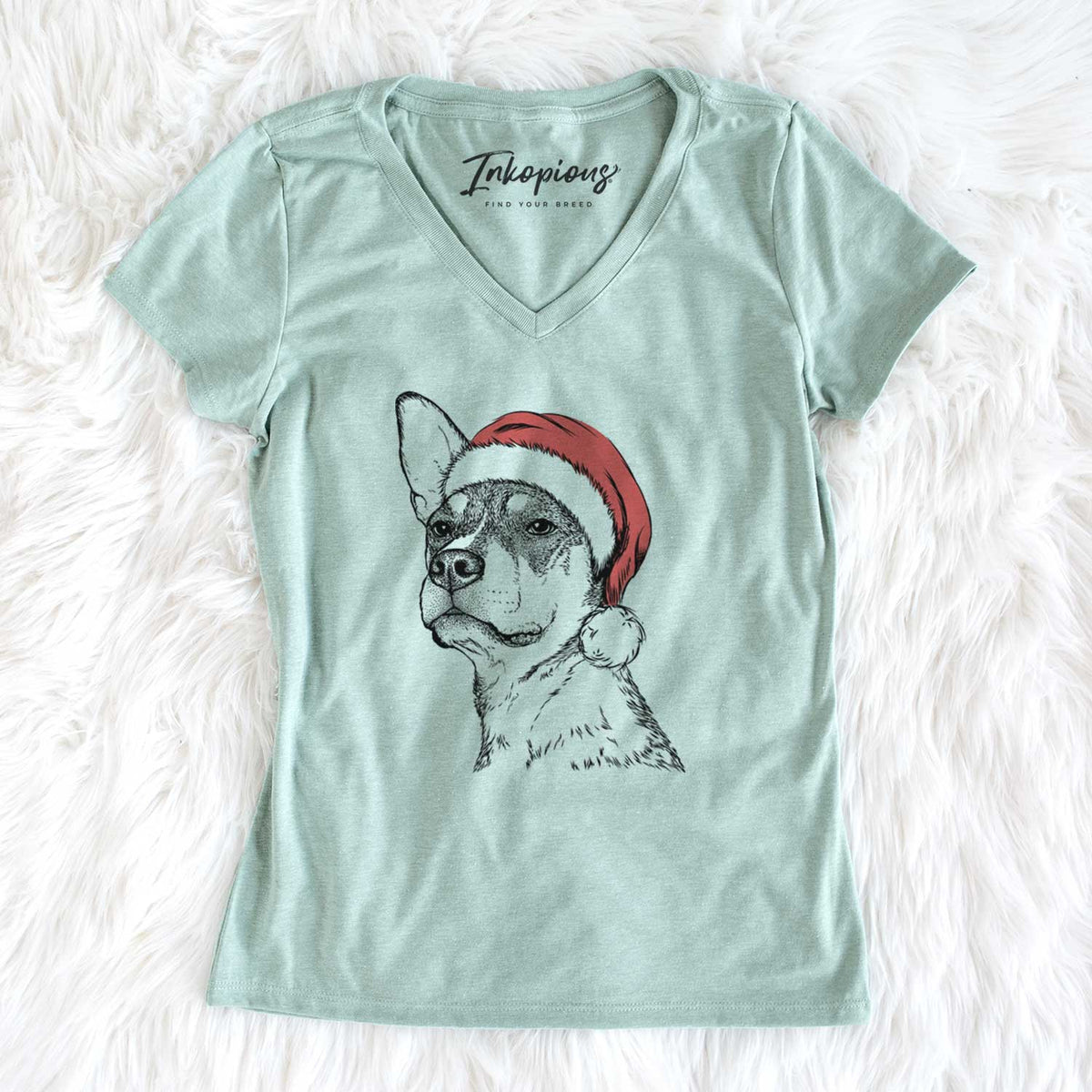 Santa Bill the Heeler Mix - Women's V-neck Shirt