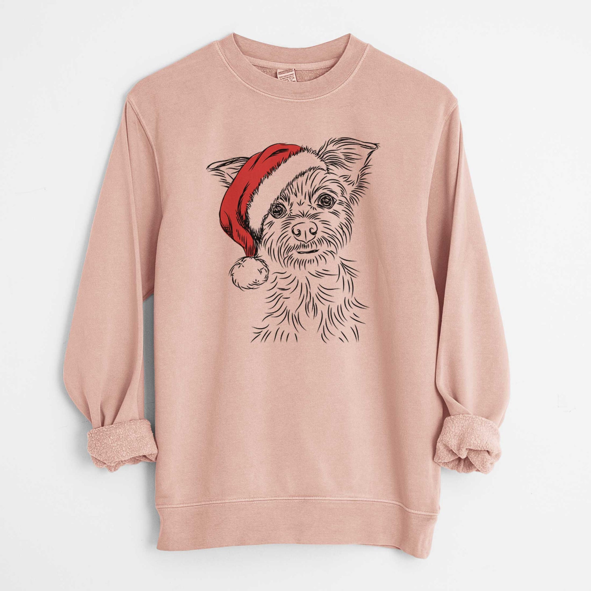 Santa Bingo the Yorkshire Terrier - Unisex Pigment Dyed Crew Sweatshirt