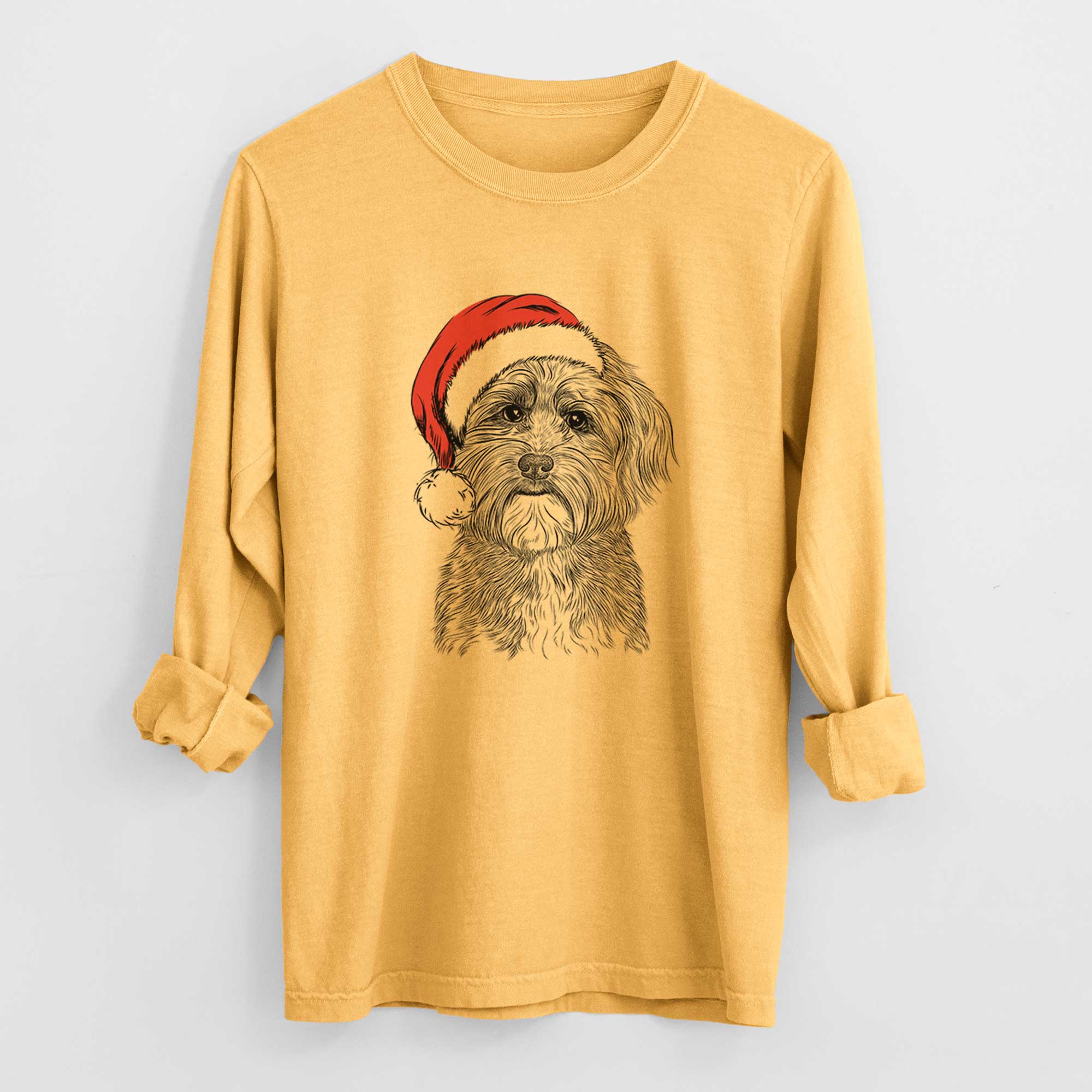 Santa Bingo the Mixed Breed - Heavyweight 100% Cotton Long Sleeve