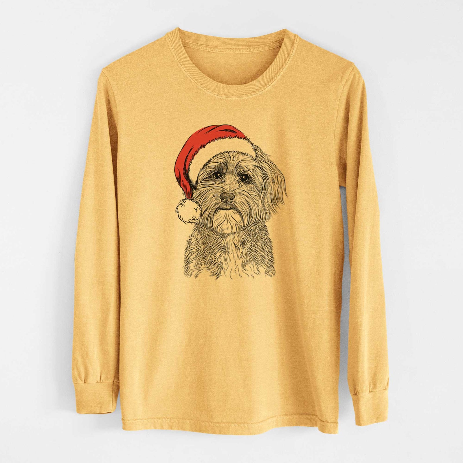 Santa Bingo the Mixed Breed - Heavyweight 100% Cotton Long Sleeve