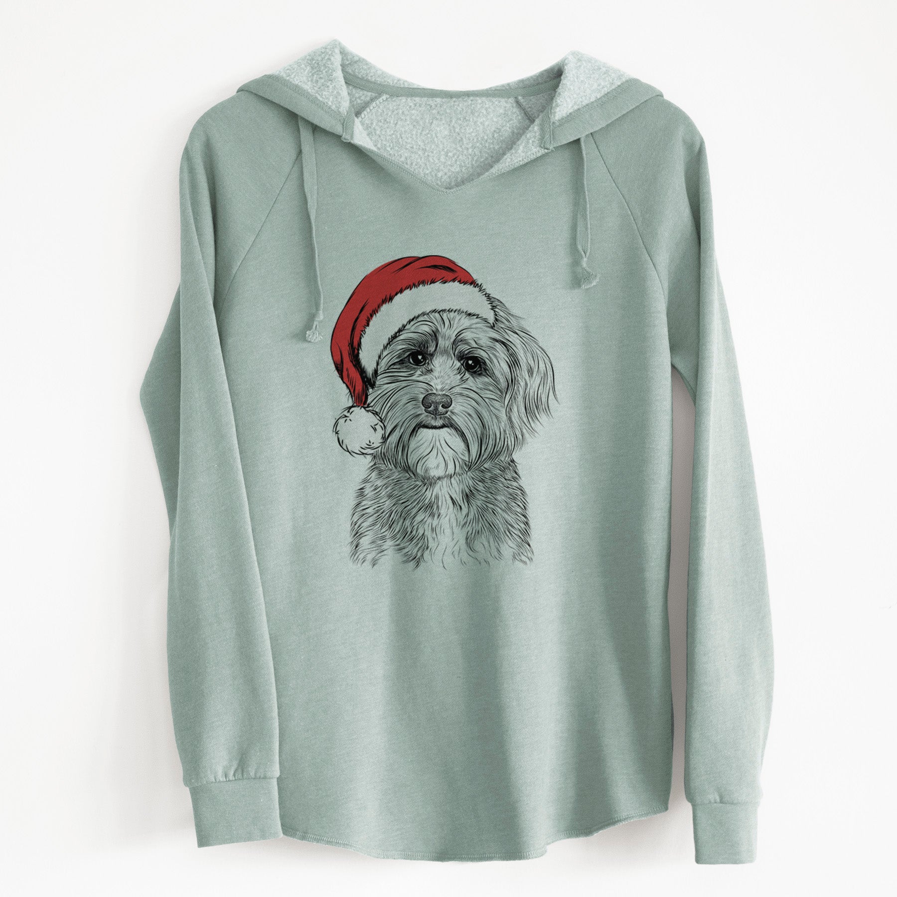 Santa Bingo the Mixed Breed - Cali Wave Hooded Sweatshirt