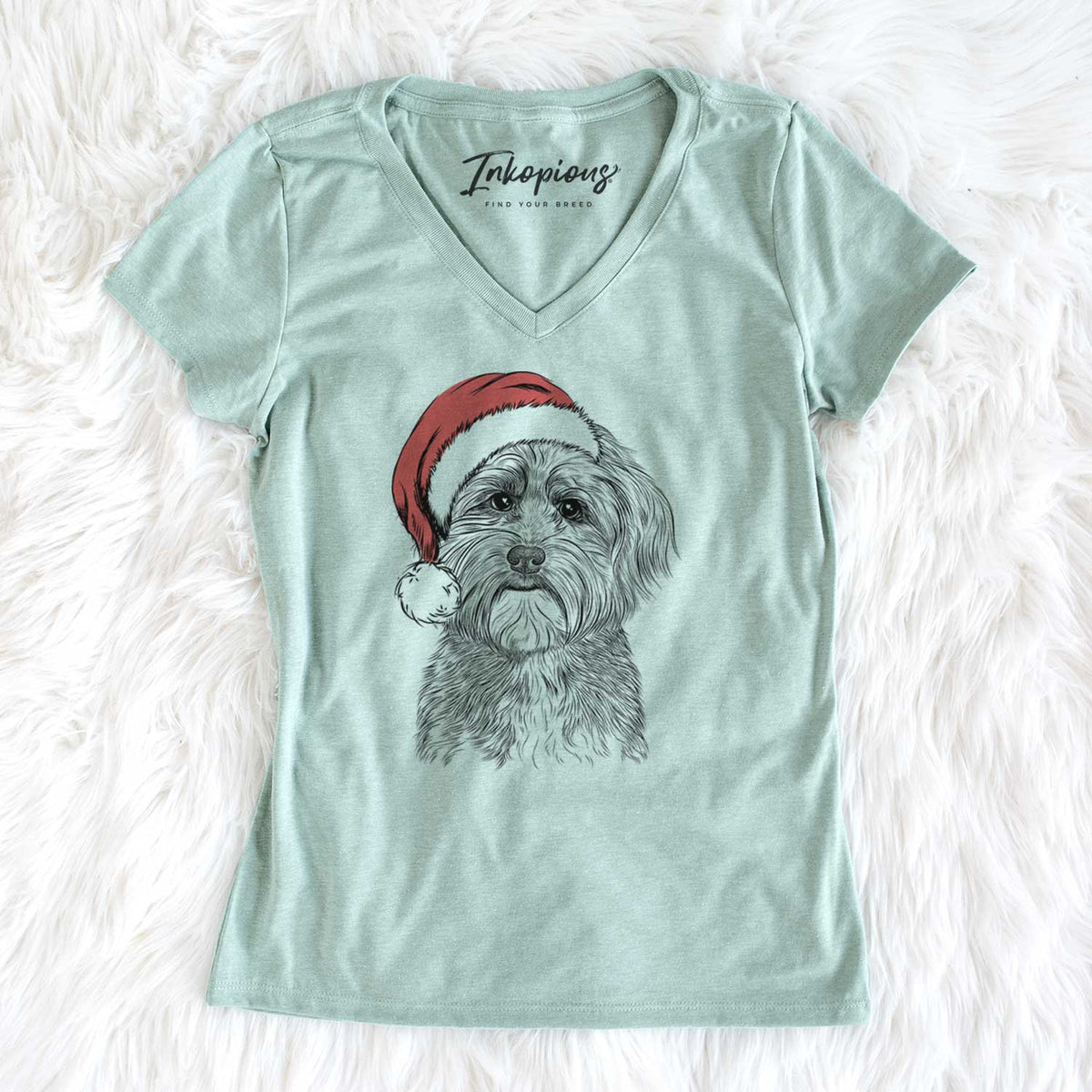 Santa Bingo the Mixed Breed - Women's V-neck Shirt