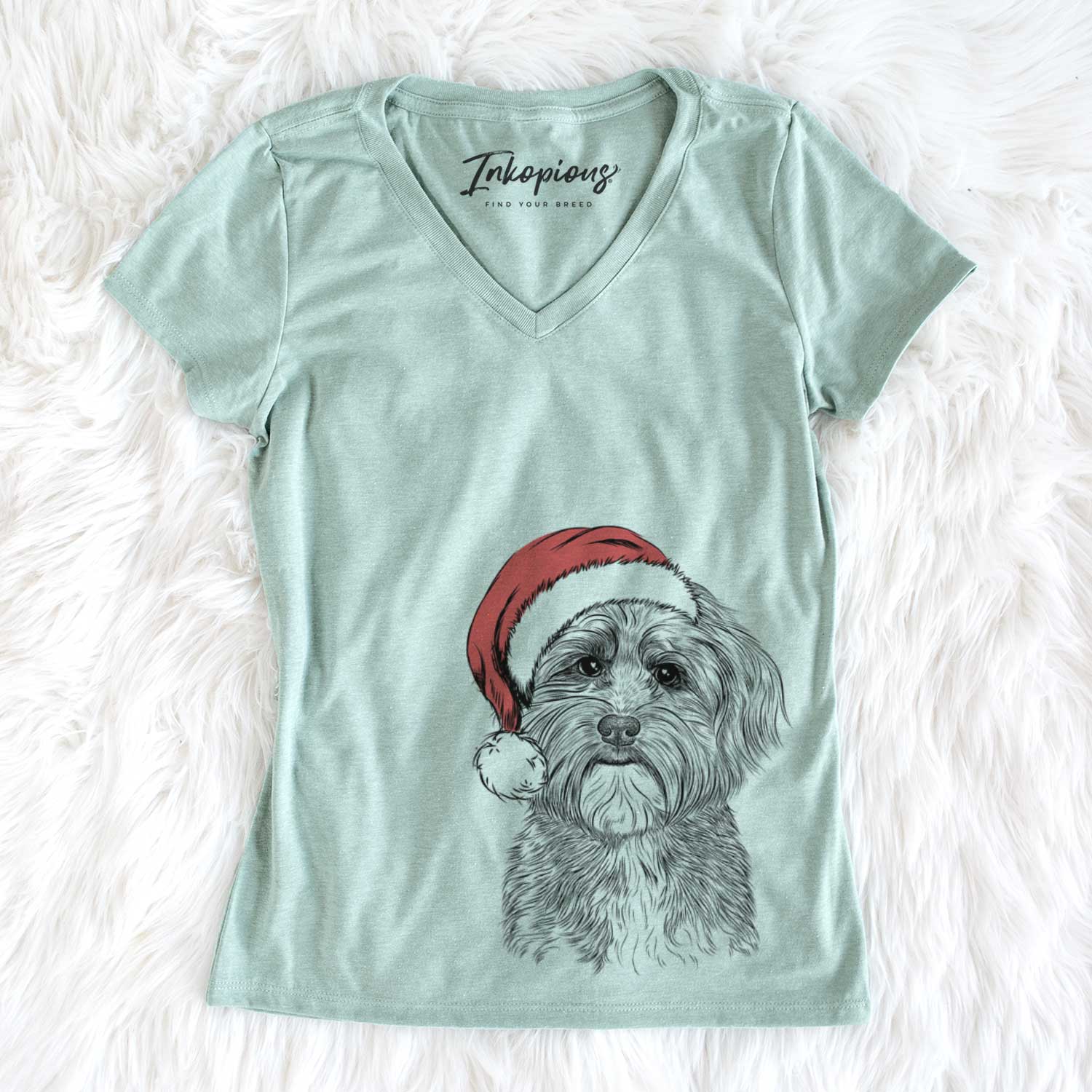 Santa Bingo the Mixed Breed - Women's V-neck Shirt