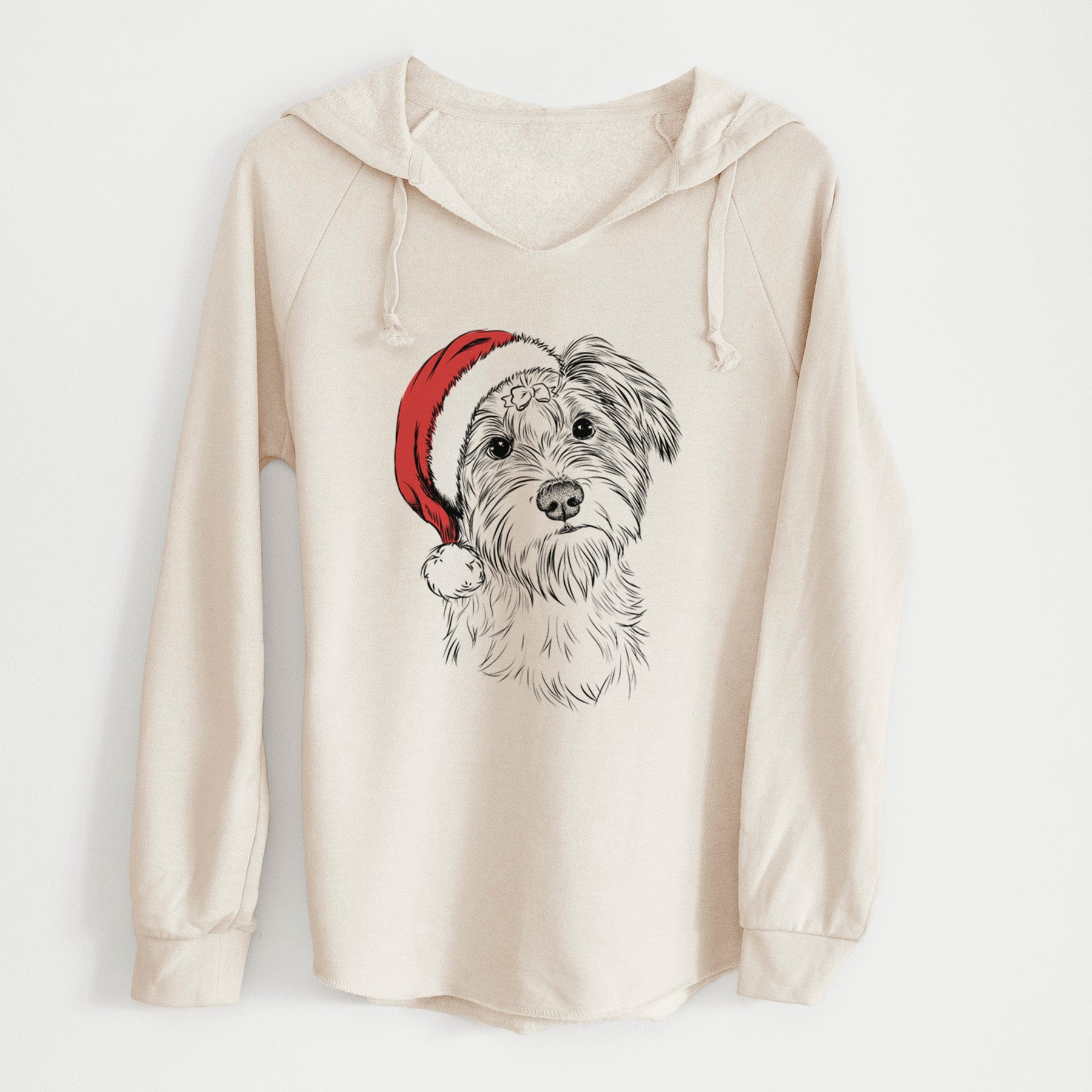 Santa Birdee the Schnauzer Mix - Cali Wave Hooded Sweatshirt