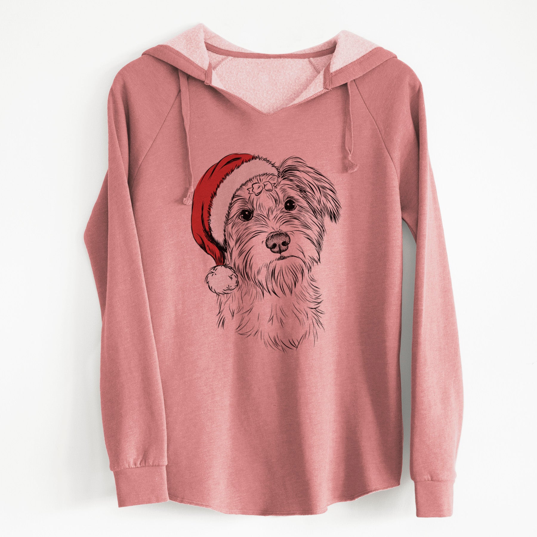 Santa Birdee the Schnauzer Mix - Cali Wave Hooded Sweatshirt