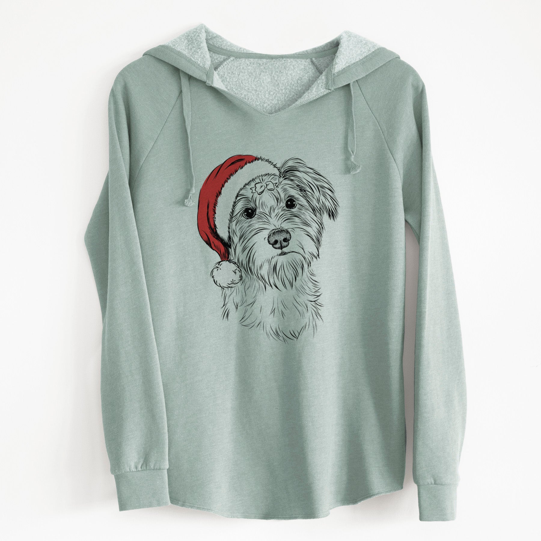 Santa Birdee the Schnauzer Mix - Cali Wave Hooded Sweatshirt