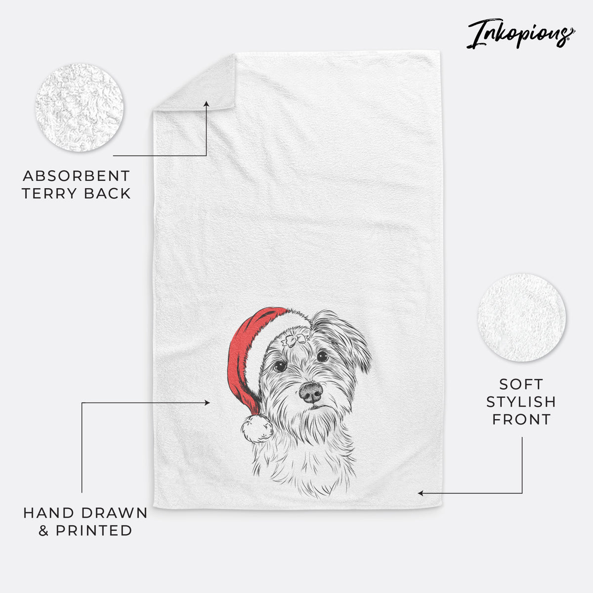 Birdee the Schnauzer Mix Decorative Hand Towel