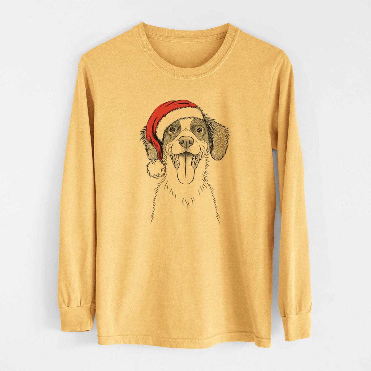 Santa Birdie the Brittany - Heavyweight 100% Cotton Long Sleeve