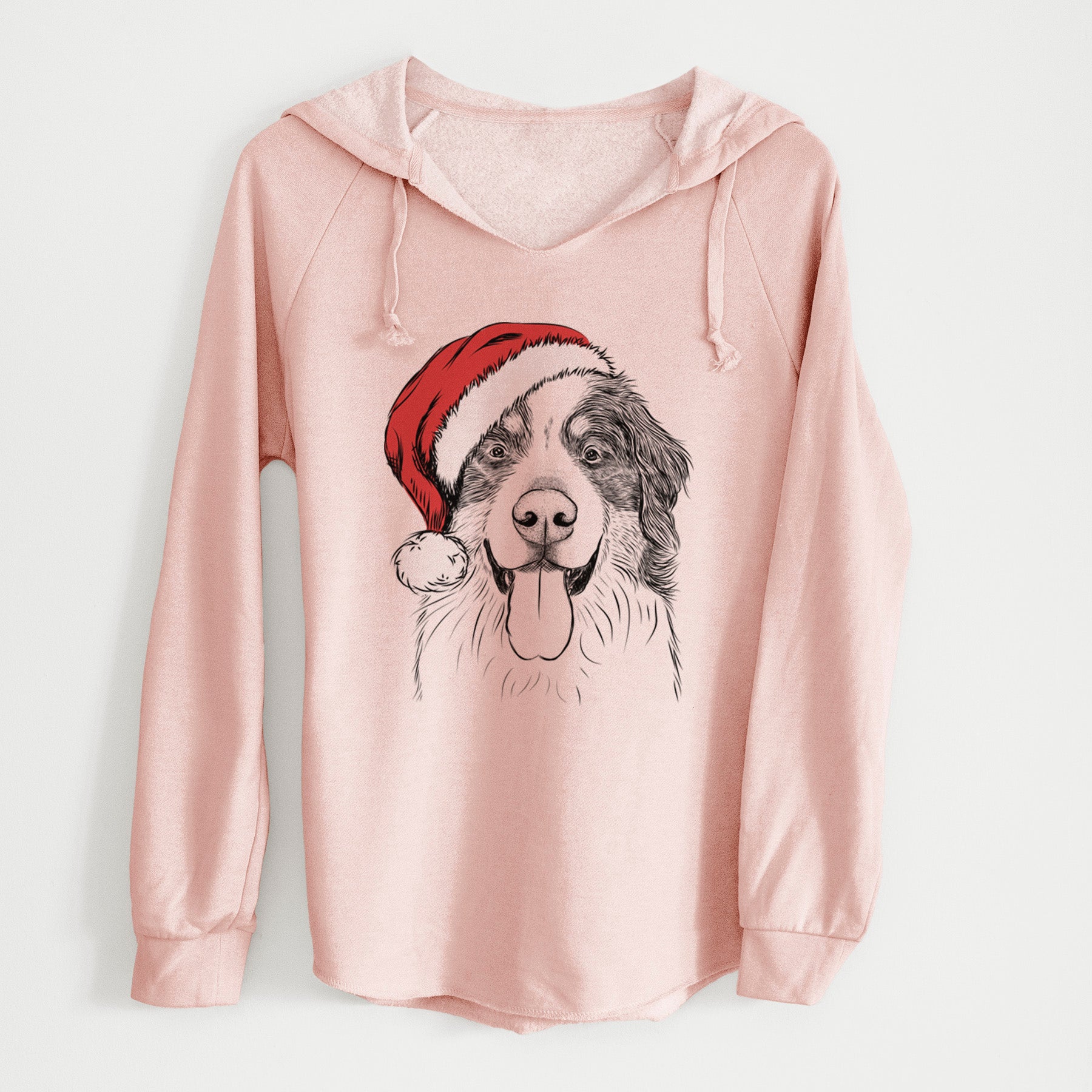 Santa Blaze the Bernese Mountain Dog - Cali Wave Hooded Sweatshirt