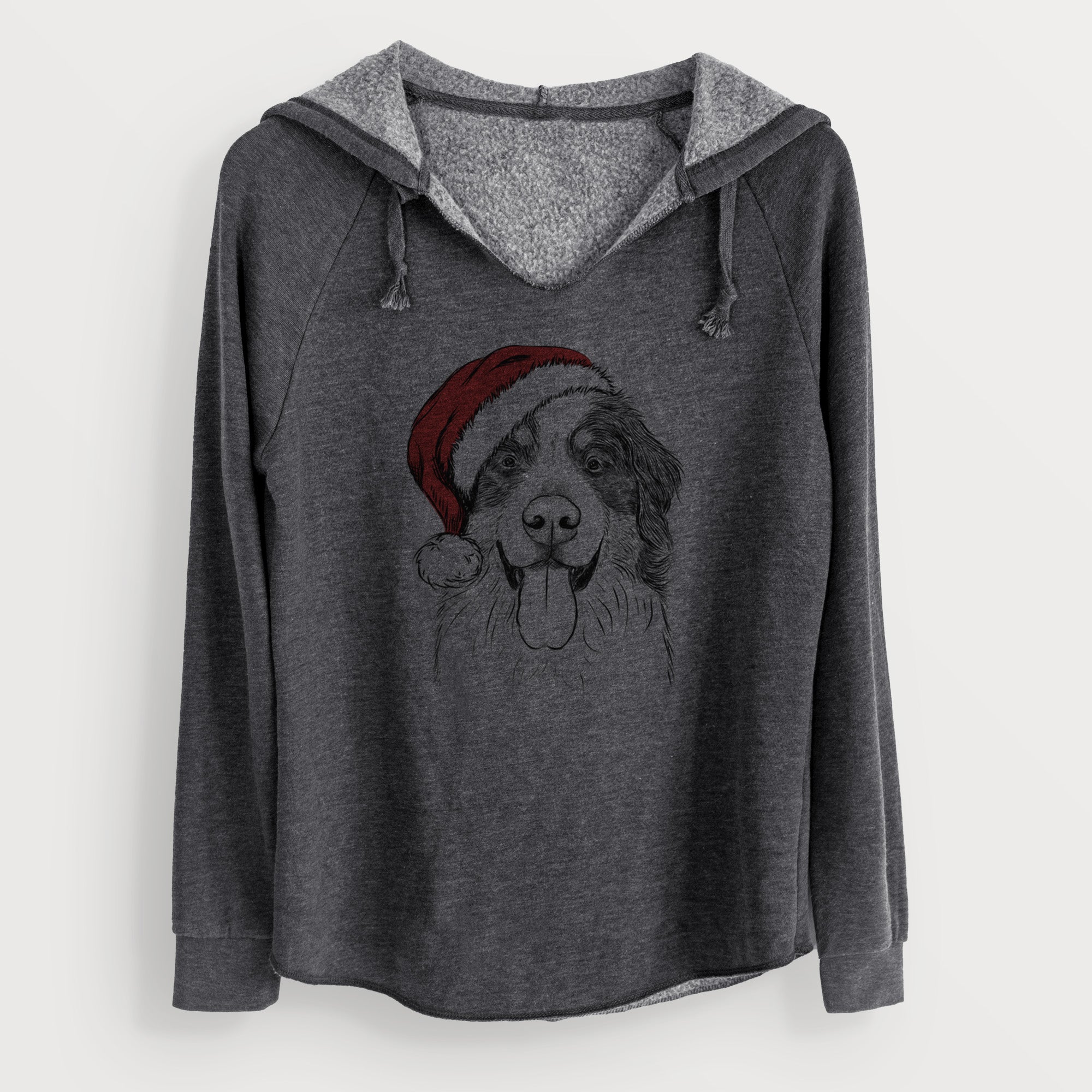 Santa Blaze the Bernese Mountain Dog - Cali Wave Hooded Sweatshirt