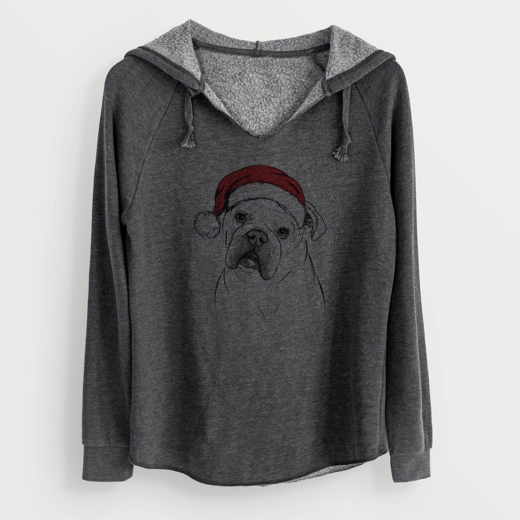 Santa Blossom the English Bulldog - Cali Wave Hooded Sweatshirt