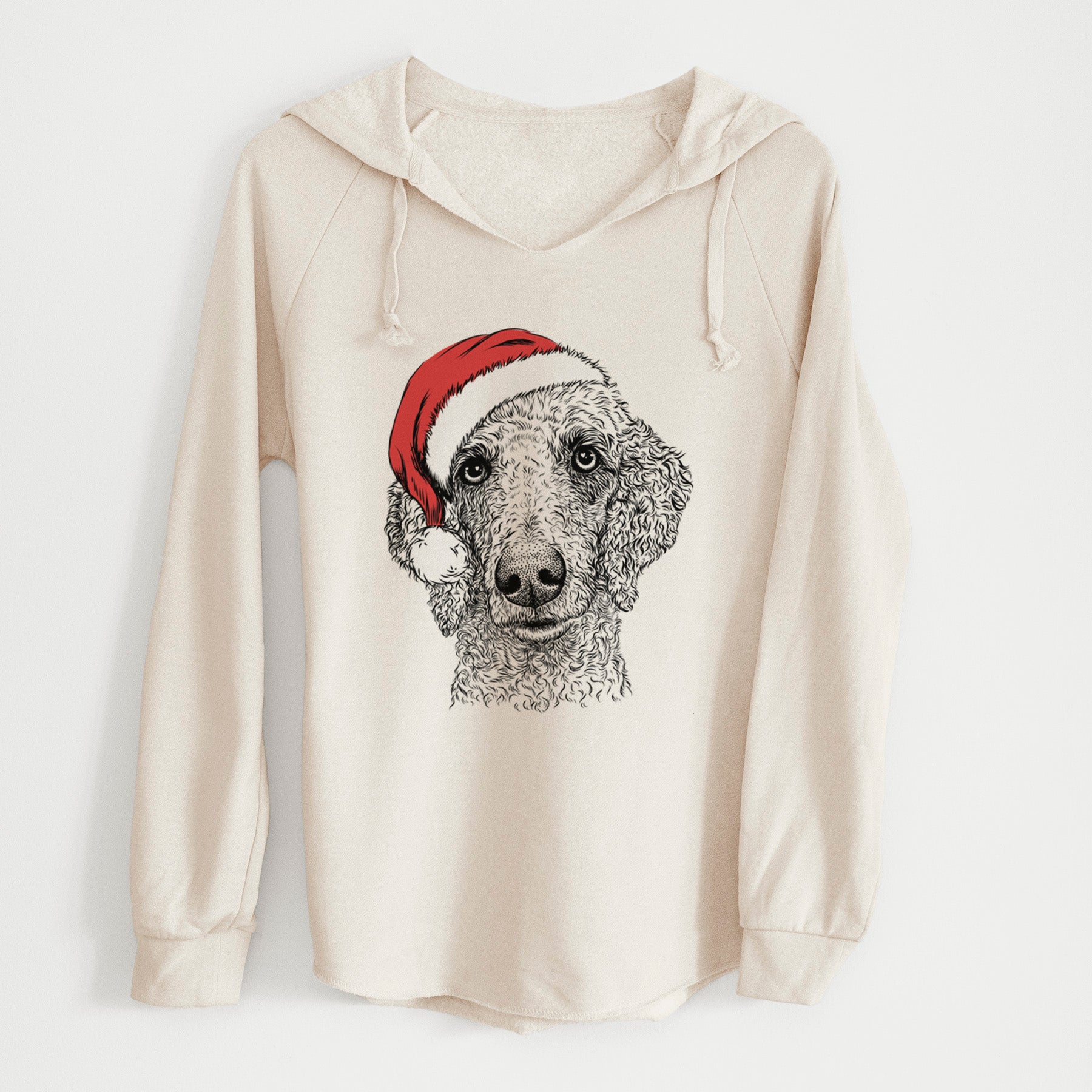 Santa Blossom the Poodle - Cali Wave Hooded Sweatshirt