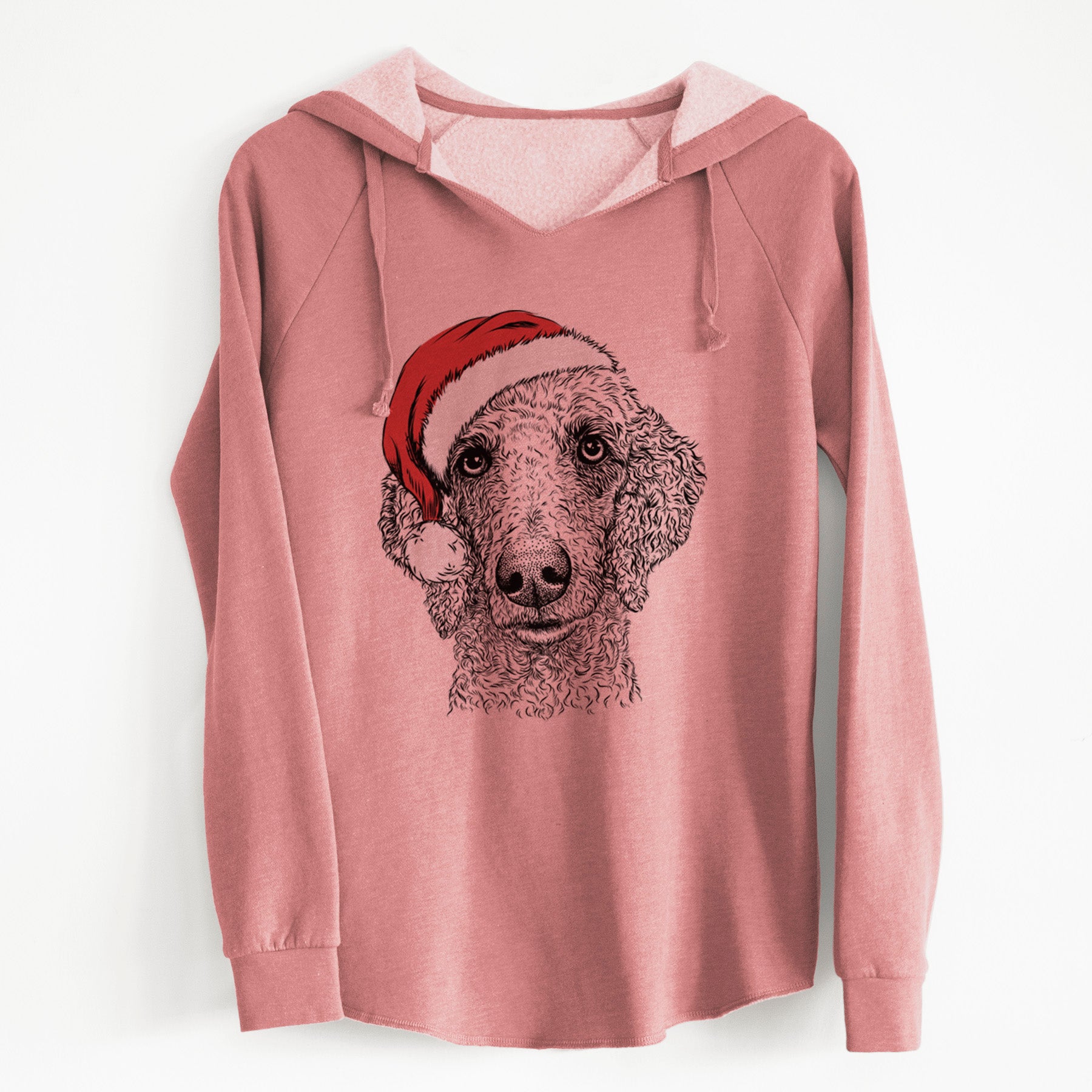 Santa Blossom the Poodle - Cali Wave Hooded Sweatshirt