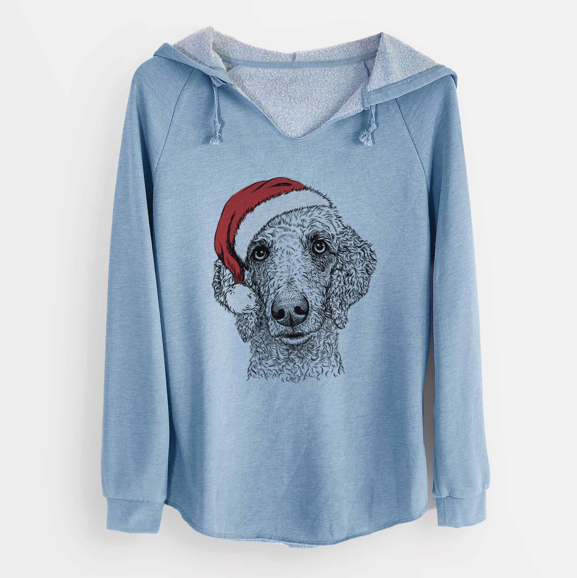 Santa Blossom the Poodle - Cali Wave Hooded Sweatshirt