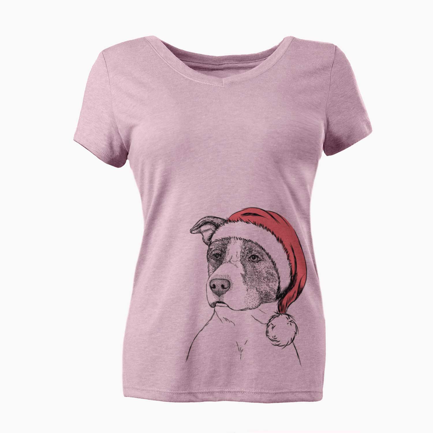 Santa Blu the Pitbull - Women's V-neck Shirt