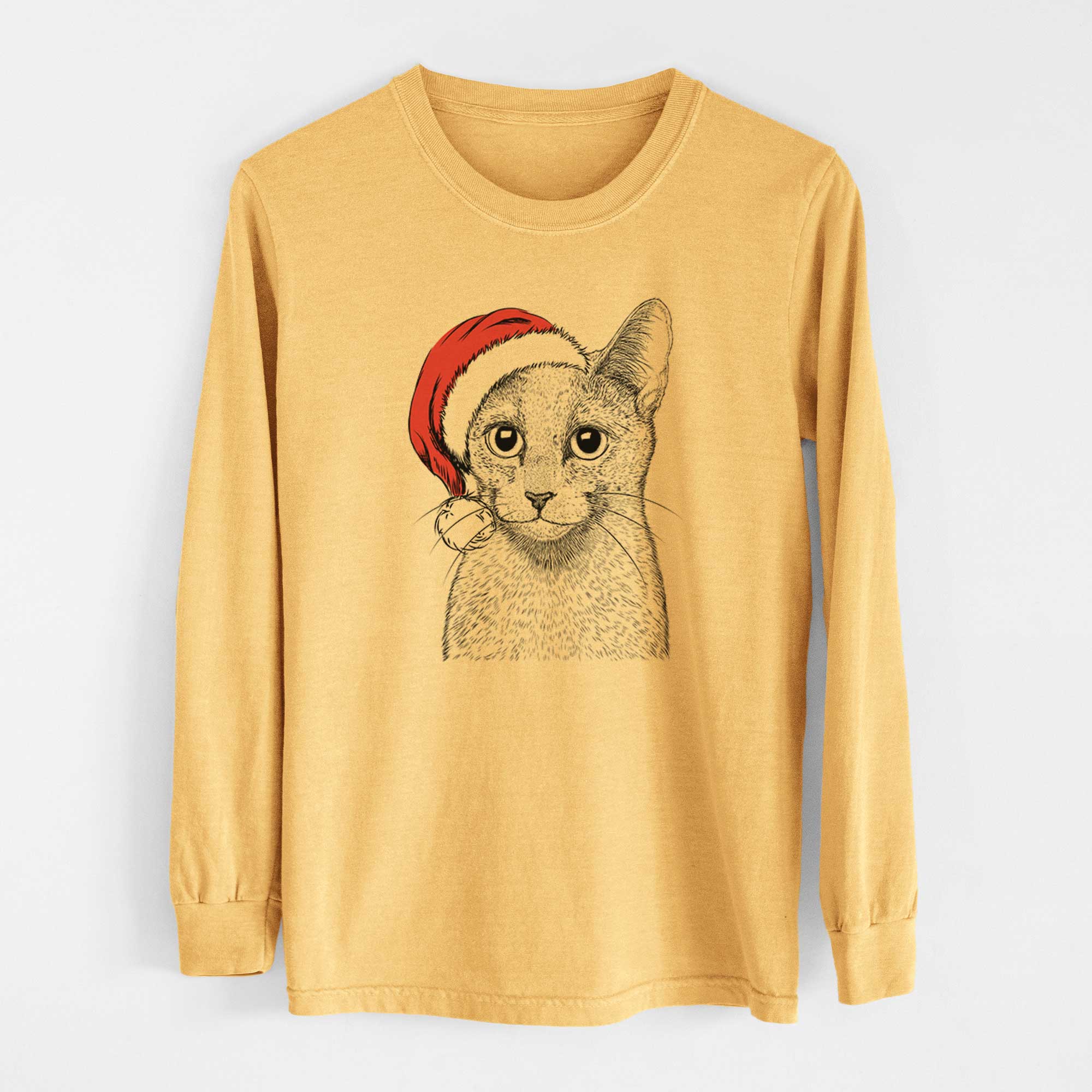 Santa Blue the Russsian Blue Cat - Heavyweight 100% Cotton Long Sleeve