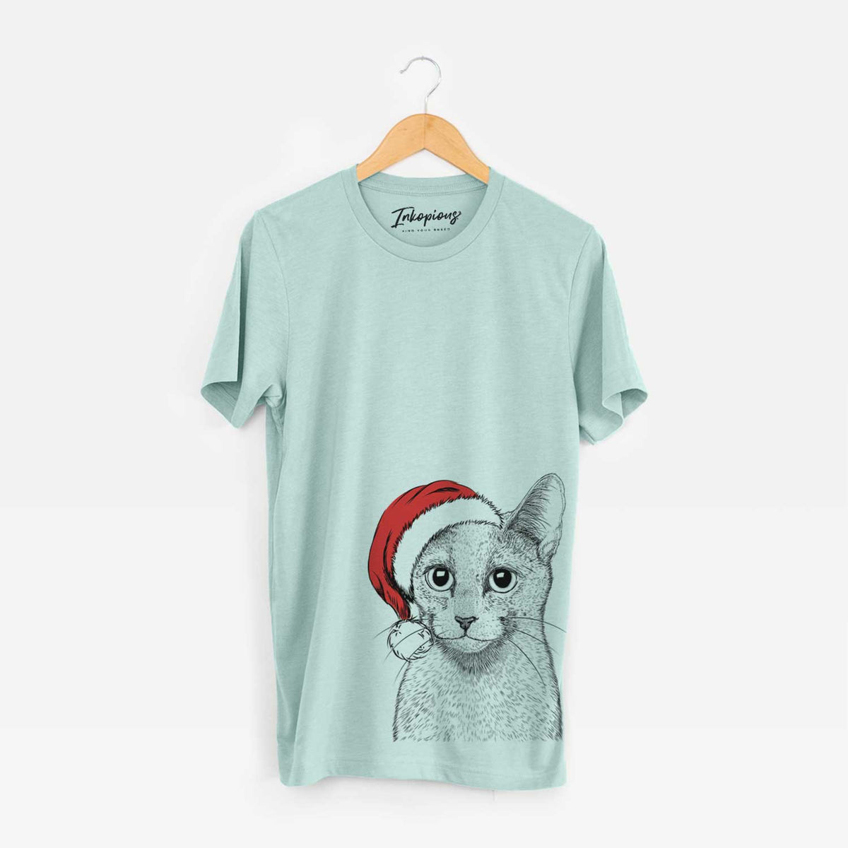 Santa Blue the Russsian Blue Cat - Unisex Crewneck