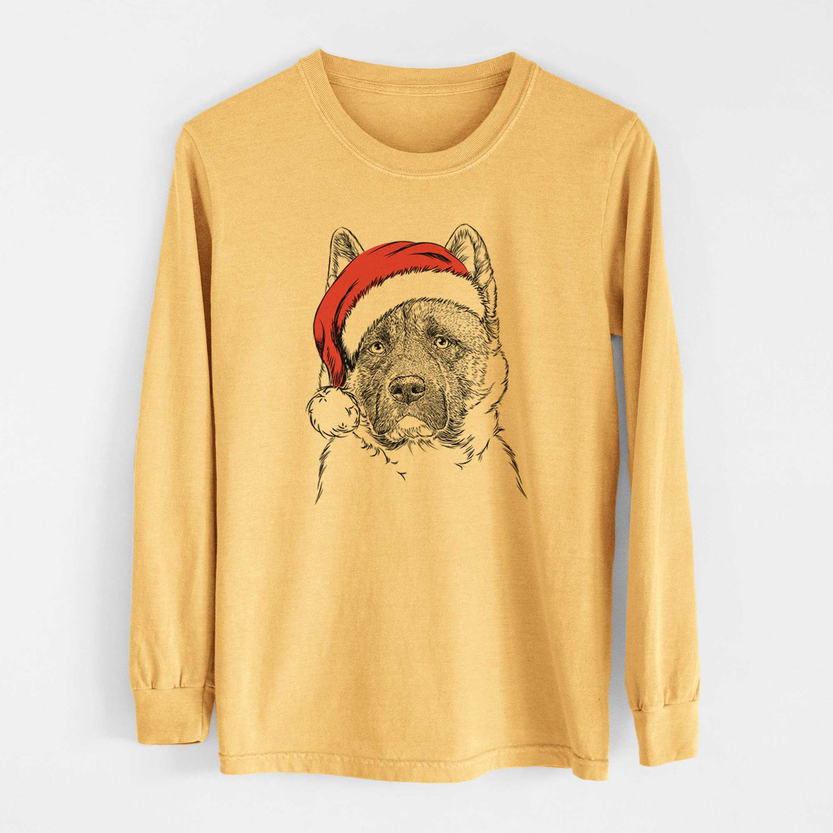 Santa Bo the American Akita - Heavyweight 100% Cotton Long Sleeve