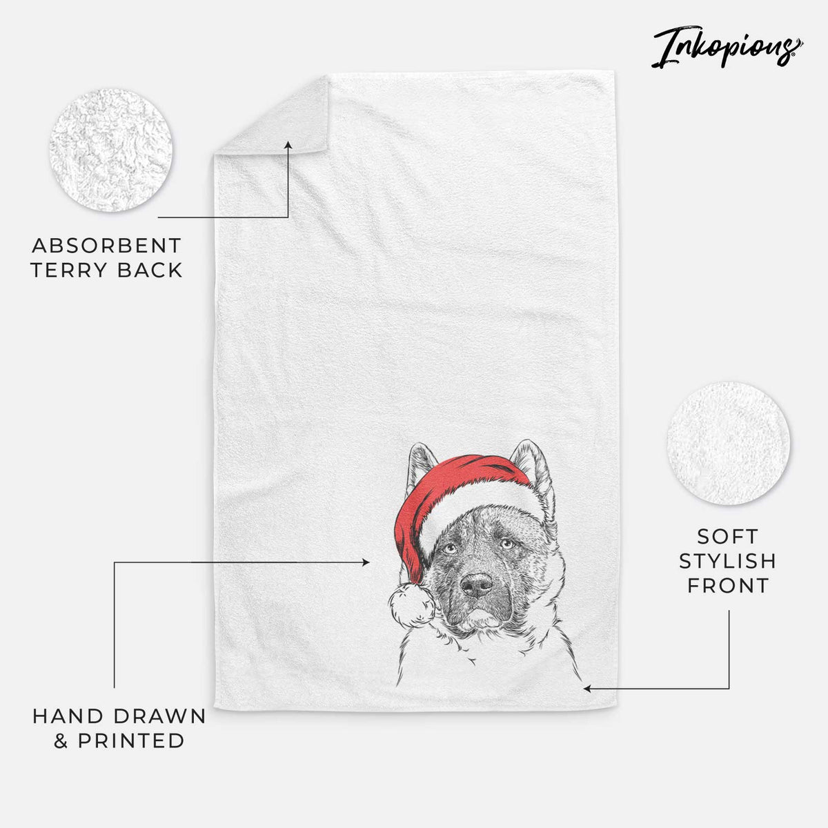 Bo the American Akita Decorative Hand Towel