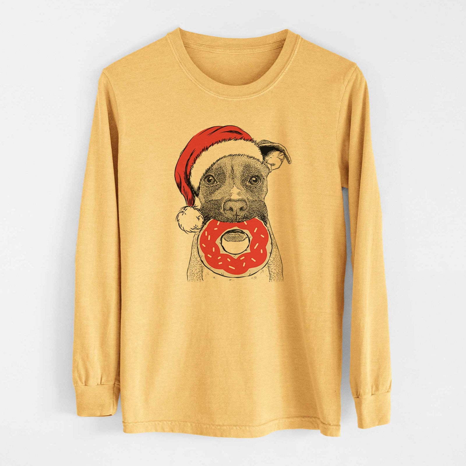 Santa Bo the Boxer - Heavyweight 100% Cotton Long Sleeve